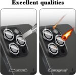 Kucheed Diamond Camera Lens Protector for iPhone 16 Pro/iPhone 16 Pro Max, Bling 9H Tempered Glass Camera Cover, Individual Automatic Alignment Metal Rings, Glitter Phone Lens Cover Film Stickers - Image 5