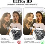 Kucheed Diamond Camera Lens Protector for iPhone 16 Pro/iPhone 16 Pro Max, Bling 9H Tempered Glass Camera Cover, Individual Automatic Alignment Metal Rings, Glitter Phone Lens Cover Film Stickers - Image 7