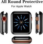 GEAK 3 Pack Compatible with Apple Watch Case 38mm,Soft HD High Sensitivity Screen Protector with TPU All Around Anti-Fall Protective Case Cover for iWatch Series 3/2/1 38mm Black/Clear/Rose Pink - Image 3