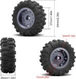 OGRC 1.3" Wheel and Tires Soft Terrain Tires Negative Offset Wheels for 1/18 1/24 SCX24 TRX4M Upgrade RC Crawler Car (Titanium) - Image 3