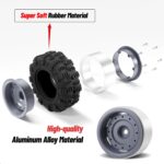 OGRC 1.3" Wheel and Tires Soft Terrain Tires Negative Offset Wheels for 1/18 1/24 SCX24 TRX4M Upgrade RC Crawler Car (Titanium) - Image 5