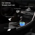 Smokeless Ashtray,Portable Car Ashtrays for Cup Holder Smell Proof,Multifunctional Ashtray with Lid Smell Proof for Ccar Truck SUV Keep Car Interior Accessories Tidy (Blue) - Image 6