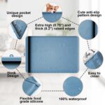 Dog Food Mat - Silicone Dog Mat for Food and Water - 36" x 24" Large Pet Feeding Mats with Residue Collection Pocket - Waterproof Dog Cat Bowl Mat with High Edges to Prevent Water Food Spills - Image 5