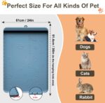Dog Food Mat - Silicone Dog Mat for Food and Water - 36" x 24" Large Pet Feeding Mats with Residue Collection Pocket - Waterproof Dog Cat Bowl Mat with High Edges to Prevent Water Food Spills - Image 7