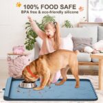 Dog Food Mat - Silicone Dog Mat for Food and Water - 36" x 24" Large Pet Feeding Mats with Residue Collection Pocket - Waterproof Dog Cat Bowl Mat with High Edges to Prevent Water Food Spills - Image 8
