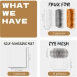 DIY Cat Mask Kit with Fur & Eye Mesh and Felt Sheet,DIY Cat Mask All-in-One to Paint, Blank White Mask for Cosplay Christmas - Image 3