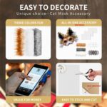 DIY Cat Mask Kit with Fur & Eye Mesh and Felt Sheet,DIY Cat Mask All-in-One to Paint, Blank White Mask for Cosplay Christmas - Image 7