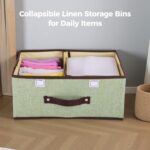 Homaisson 2 PCS Collapsible Linen Storage Bins, Quality Fabric Foldable Organizers with Handles, Ideal for Clothing, Books, and Office Storage, Perfect for Home Organization - Image 3