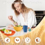 Wheat Straw Dinnerware Sets for 8, Unbreakable Plates and Bowls Sets for 8, 32-Piece Dishes Set, Microwave Safe Plastic Plates Reusable, Cups and Bowls Sets for Kitchen, Outdoor - Multi - Image 4