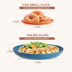 Wheat Straw Dinnerware Sets for 8, Unbreakable Plates and Bowls Sets for 8, 32-Piece Dishes Set, Microwave Safe Plastic Plates Reusable, Cups and Bowls Sets for Kitchen, Outdoor - Multi - Image 8