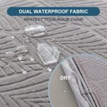 Waterproof Stretch Seat Covers,Dining Room Chair for 6 Set Removable Washable Chair Slipcover Protectors,Rear Covers,Light Grey - Image 5