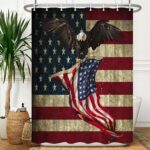 RV Shower Curtain Travel Trailer Camping Motor RV Bathroom Stall Shower Curtain Set, Small Size Waterproof Fabric Shower Cutain, Hooks Include 47x64inch - Image 3