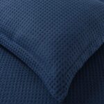 Chezmoi Collection Wilmer 3-Piece Waffle Weave Comforter Set - Soft and Cozy All Season Bedding Set, King, Navy - Image 5
