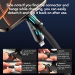 MFish 4-in-1 Universal USB Charging Cable with Carrying Case – 240W Max Fast Charger Cord, USB-A, Dual USB-C & Lighting, for iPhone 14/15/16/17 Series, iPad & MacBook and More(Black, 6.6Ft) - Image 4