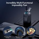 MFish 4-in-1 Universal USB Charging Cable with Carrying Case – 240W Max Fast Charger Cord, USB-A, Dual USB-C & Lighting, for iPhone 14/15/16/17 Series, iPad & MacBook and More(Black, 6.6Ft) - Image 5