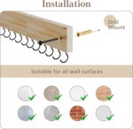 Lolalet Wooden Necklace Holder for Wall with 15 Hooks, Necklaces Hanger Easy Install Wall Mount Necklace Organizer, Jewelry Hangers for Chains, Bracelets, Earrings -Nature - Image 7