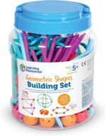 Learning Resources Geometric Shapes Building Set - 170 Pieces, Ages 5+ Math Learning Games for Kids, Early Math Skills, Back to School Activities, Classroom Games for Teachers - Image 6