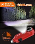 125dB Rechargeable Bear Horn,IPX5 Waterproof & LED Flashlight Bear Deterrent Device for Hiking, Camping, Outdoor Survival-Red - Image 7