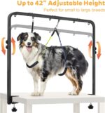 Dog Grooming Arm, Adjustable Pet Grooming Arm with Clamp for Small and Medium Dogs,Grooming Loop and No Sit Haunch Holder (Black, 42.5" H U-Shape Arm + Heavy Duty Clamp) - Image 4