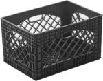 J&V TEXTILES 2 Pack Stackable Crates for Office Storage and Classroom Organization, 16, 24 Quart (Black) - Image 4