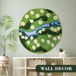 Green Flower Moss Bathroom Rug: Cute Floral Tufted Irregular Carpet Non Slip Absorbent Bath mat with Decorative Design for Bedroom Living Room Kitchen 3x3ft - Image 8