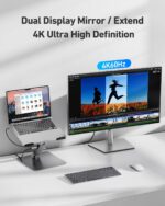 BENFEI Laptop Stand with USB C 6in1 Docking Station, HDMI 4K@60Hz,Gigabit Ethernet, 100W Power Delivery, 10Gbps 1*USB C 3.2 and 2*USB A 3.2 Compatible with MacBook Pro/Air, iPad Pro, XPS, Thinkpad - Image 4