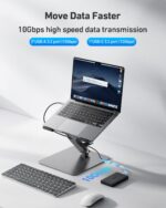 BENFEI Laptop Stand with USB C 6in1 Docking Station, HDMI 4K@60Hz,Gigabit Ethernet, 100W Power Delivery, 10Gbps 1*USB C 3.2 and 2*USB A 3.2 Compatible with MacBook Pro/Air, iPad Pro, XPS, Thinkpad - Image 6