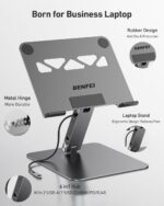 BENFEI Laptop Stand with USB C 6in1 Docking Station, HDMI 4K@60Hz,Gigabit Ethernet, 100W Power Delivery, 10Gbps 1*USB C 3.2 and 2*USB A 3.2 Compatible with MacBook Pro/Air, iPad Pro, XPS, Thinkpad - Image 8