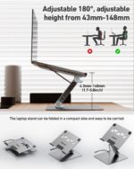 BENFEI Laptop Stand with USB C 6in1 Docking Station, HDMI 4K@60Hz,Gigabit Ethernet, 100W Power Delivery, 10Gbps 1*USB C 3.2 and 2*USB A 3.2 Compatible with MacBook Pro/Air, iPad Pro, XPS, Thinkpad - Image 10