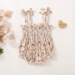 Summer One Piece Outfits Infant Baby Girl Romper Bodysuit Sleeveless Ruffle Halter Floral Jumpsuit Clothes - Image 7