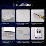 Hosanwell PS5 Wall Mount Kit with Charging Station, Compatible with PlayStation 5/Slim/Pro Disc & Digital Version, Dual Use Charging Station with Multi-Mode RGB Light, White - Image 9