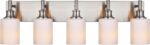 Brushed Nickel Bathroom Lighting Fixtures Over Mirror 5 Light Bathroom Vanity Light with Opal White Glass Shade, Modern Wall Sconces Lighting Vanity Fixtures for Bedroom Living Room - Image 3