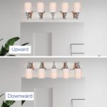 Brushed Nickel Bathroom Lighting Fixtures Over Mirror 5 Light Bathroom Vanity Light with Opal White Glass Shade, Modern Wall Sconces Lighting Vanity Fixtures for Bedroom Living Room - Image 8