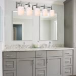 Brushed Nickel Bathroom Lighting Fixtures Over Mirror 5 Light Bathroom Vanity Light with Opal White Glass Shade, Modern Wall Sconces Lighting Vanity Fixtures for Bedroom Living Room - Image 9