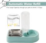 Hanging Dog Bowls, Cage Automatic Cat Food and Water Bowl Set with Water Dispenser and Stainless Steel Bowl, Detachable Gravity Pet Feeder and Waterer Set for Cats Dogs Puppy Rabbit (Blue) - Image 4