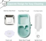Hanging Dog Bowls, Cage Automatic Cat Food and Water Bowl Set with Water Dispenser and Stainless Steel Bowl, Detachable Gravity Pet Feeder and Waterer Set for Cats Dogs Puppy Rabbit (Blue) - Image 5