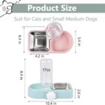 Hanging Dog Bowls, Cage Automatic Cat Food and Water Bowl Set with Water Dispenser and Stainless Steel Bowl, Detachable Gravity Pet Feeder and Waterer Set for Cats Dogs Puppy Rabbit (Blue) - Image 6