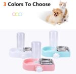 Hanging Dog Bowls, Cage Automatic Cat Food and Water Bowl Set with Water Dispenser and Stainless Steel Bowl, Detachable Gravity Pet Feeder and Waterer Set for Cats Dogs Puppy Rabbit (Blue) - Image 8