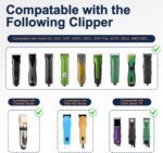 Clipper Blades Pet Grooming Clipper Replacement Blades Detachable Blade Compatible with andis/wahl/Oster Dog Clippers (2 * 10+30+4FC+5FC+7FC) - Image 5