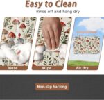 Red Mushroom Pet Feeding Mat,Fern Herb Berries Absorbent Quick-Dry Cat Dog Food and Water Bowl Mats,Non-Slip Rubber Backing Mat,Cat Dog Accessories Supplies 16"x24" - Image 5