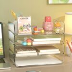 Gagee 4 Pack Paper Storage Organizer,Clear PET Letter Tray, A4 Size Stackable Document Organizer for Notes, Pens, File Paper, Desk, Office Organization and Storage - Image 3