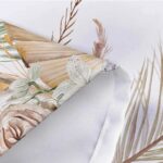 JAWO Rustic Boho Leaves Shower Curtain, Watercolor Chic Tan Cream Pampas Grass Beige Botanical Flower Boho Farmhouse Floral Shower Curtain Set with Hooks 72X72inches - Image 8