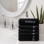 Arkwright Makeup Towels - Pack of 6 - Ultra Soft & Gentle Microfiber Coral Fleece Washcloth Face Make Up Remover, Reusuable Eraser Cloth Essentials for Hosts & Artists, 13 x 13 in, Black - Image 6