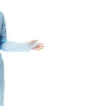 Medline Disposable PE Film Gowns, Open Back, Thumb Loop, Blue, XL, Case of 75 Each - Image 3