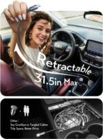 LISEN 72W Retractable Car Charger USB C for iPhone 17 Fast Charge,【60% Less Space, Ultra-Mini】 Type C Car Phone Charger Adapter for iPhone 16 15 Pro Max Plus Air Pixel Android - Image 5