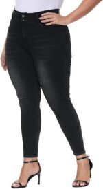Womens Plus Size Skinny Jeans High Waisted Stretchy Classic Ankle Jean - Image 3