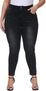 Womens Plus Size Skinny Jeans High Waisted Stretchy Classic Ankle Jean - Image 5