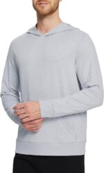 M MAELREG Mens Hoodies Pullover Performance Heather Kangaroo Pocket Thin Hooded Sweatshirt Athletic Golf Hoodies for Men - Image 3