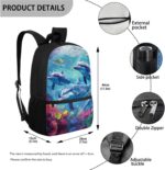 Upetstory Adorable Dolphin Backpack for Girls Boys with Lunch Bag and Pencil Case Kids 6 in 1 Bookbags School Bag Set Elementary Kindergarten Preschool Bookbag Book Cover Travel Hiking Cycling - Image 3
