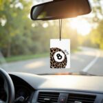 Trendy Leopard Print Car Air Freshener 4 Pcs, Star Cheetah Lucky 8 Ball Hanging Air Freshener for Closet Drawer Books Bathroom Office, Girly Car Accessories Mirror Decor for Women - Image 3